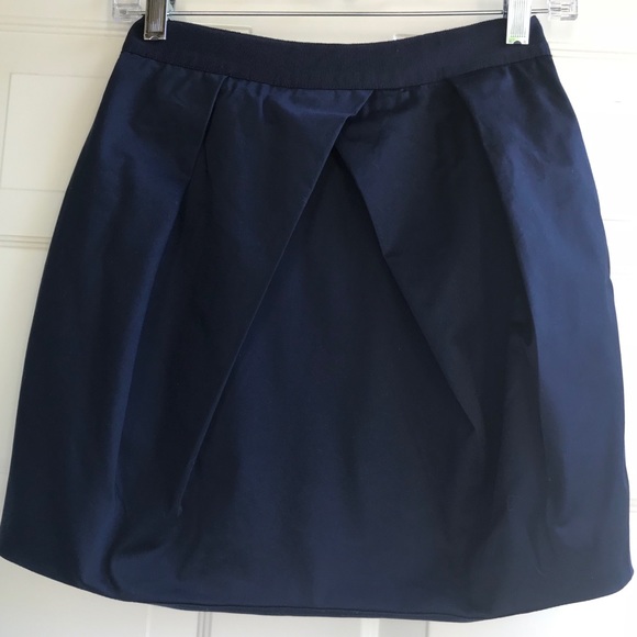 J. Crew Dresses & Skirts - J. CREW Lunette Mini Skirt Bubble Pleats Navy Sz 0